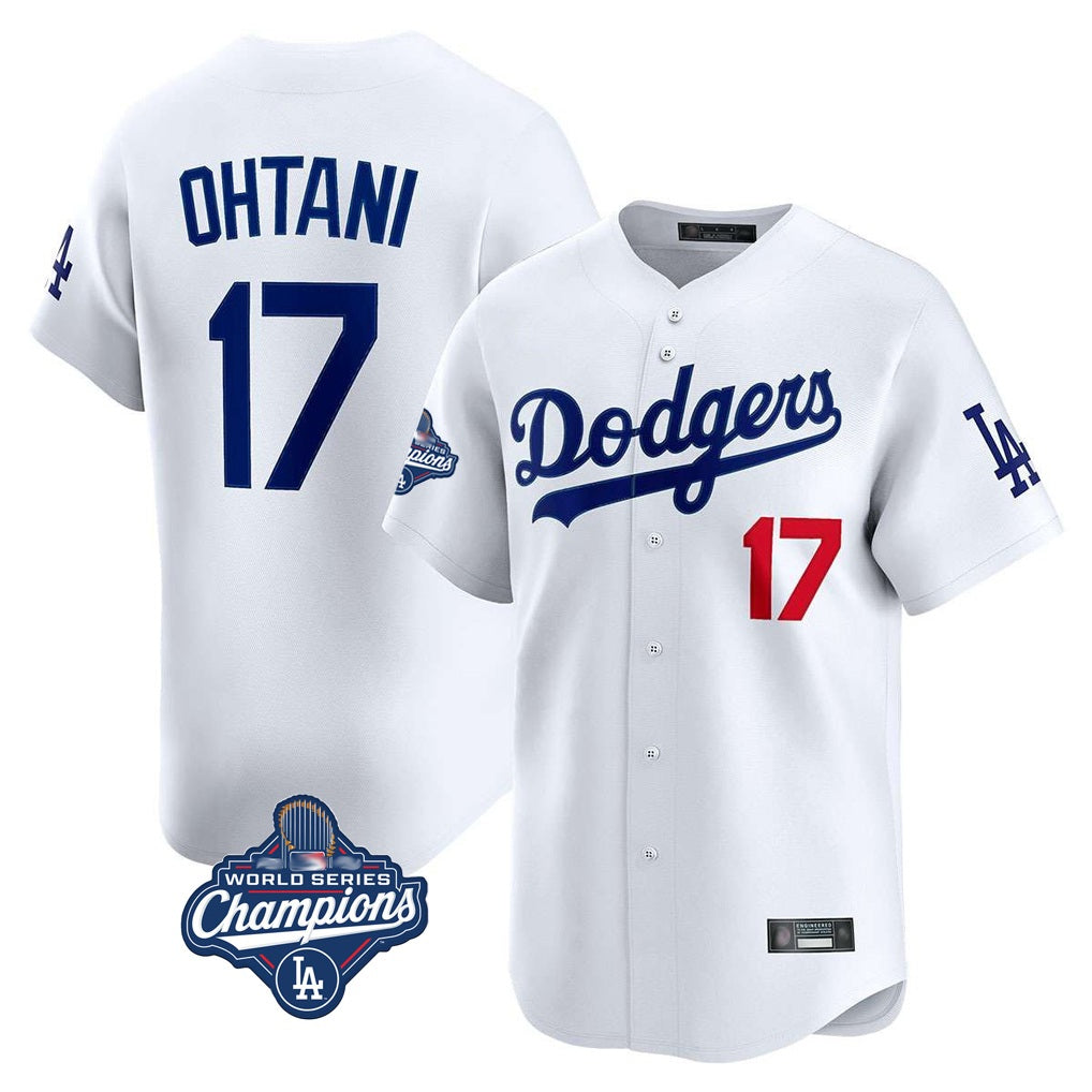 Los Angeles Dodgers #17 Shohei Ohtani Player White CONTON World Series Meet Limited Home Stitched Jerseys