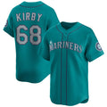 Seattle Mariners #68 George Kirby Aqua CONTON Limited Stitched Jersey