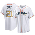 Houston Astros #21 Yainer Diaz Player Gold CONTON Collection Game Home Stitched Jerseys