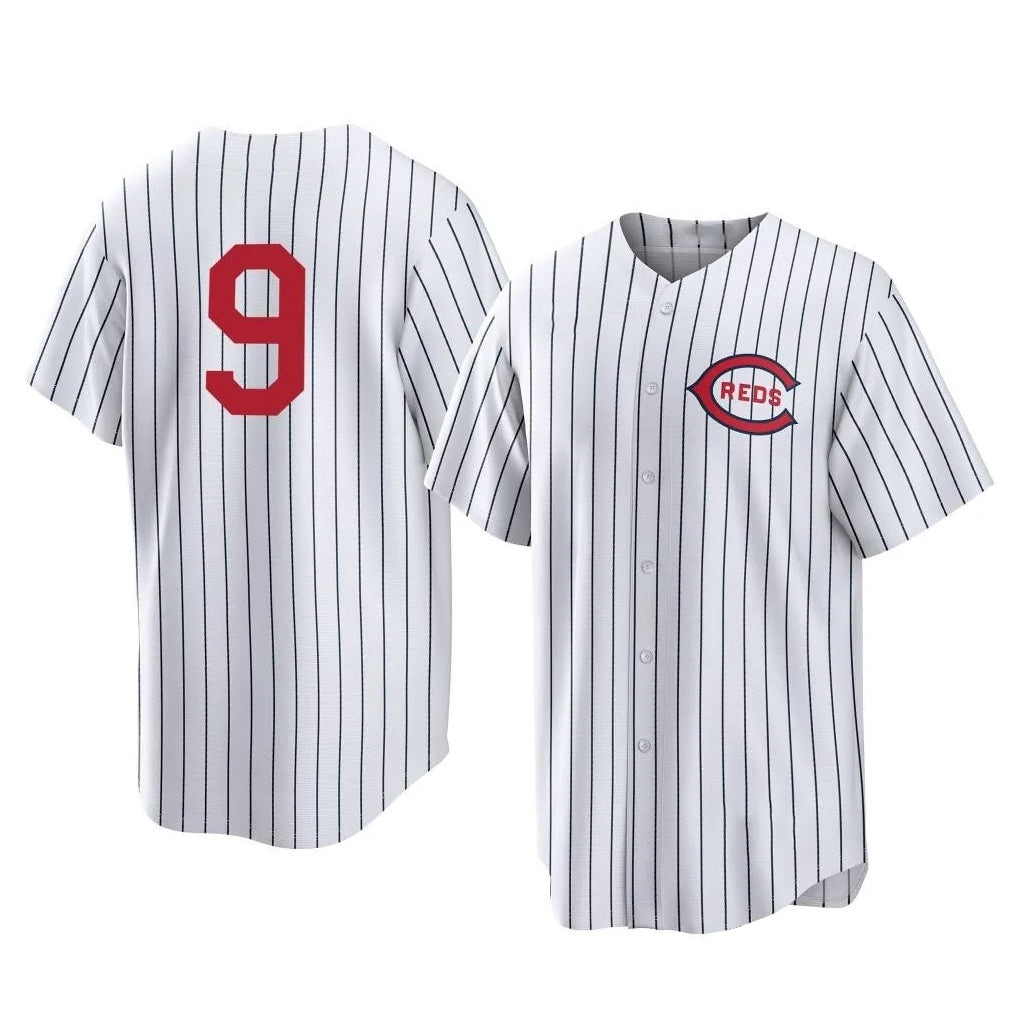 Cincinnati Reds #9 Matt McLain Player White CONTON Stripe Field of Dreams Game Home Stitched Jerseys