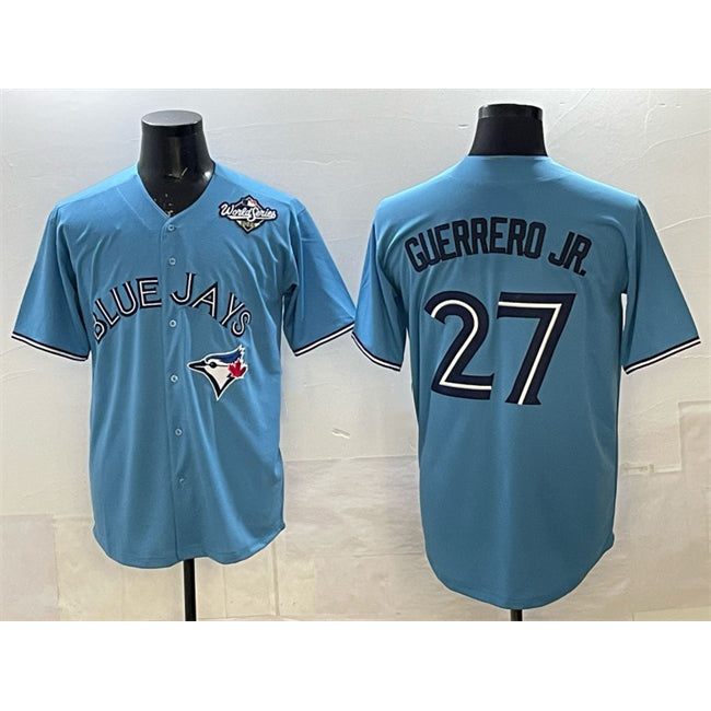 Toronto Blue Jays #27 Vladimir Guerrero Jr. Blue CONTON 2025 World Series Cool Base Stitched Jersey