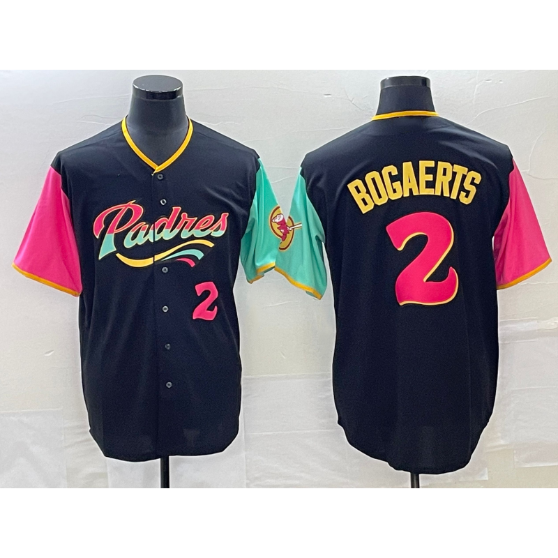 San Diego Padres #2 Xander Bogaerts Number 2022 Black CONTON City Connect Cool Base Stitched Jersey