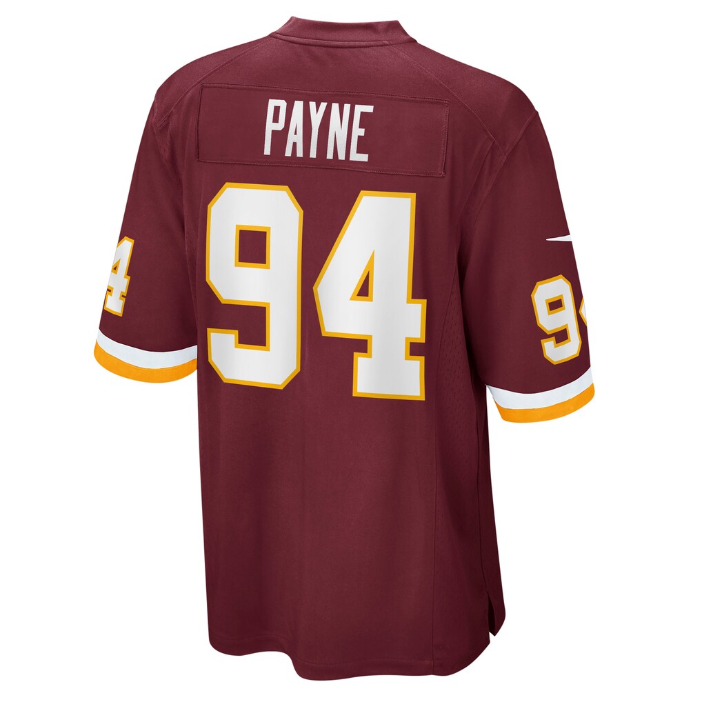 W.Football Team #94 Daron Payne Burgundy CONTON Game Player Jersey