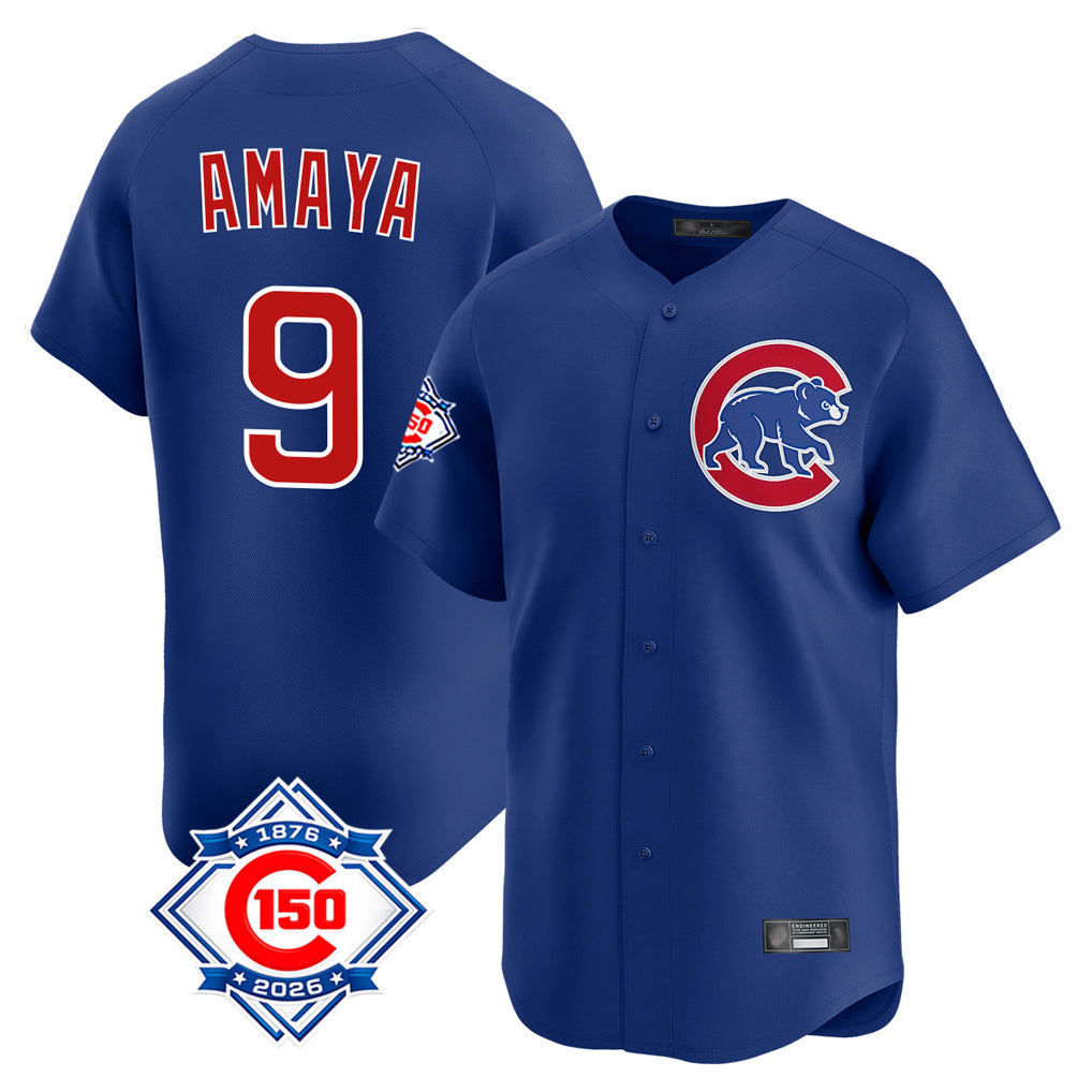 Chicago Cubs #9 Miguel Amaya Player Royal CONTON 150th Anniversary Limited Home Stitched Jerseys