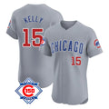 Chicago Cubs #15 Carson Kelly Player Gray CONTON Road 150th Anniversary Limited Elite Home Stitched Jerseys