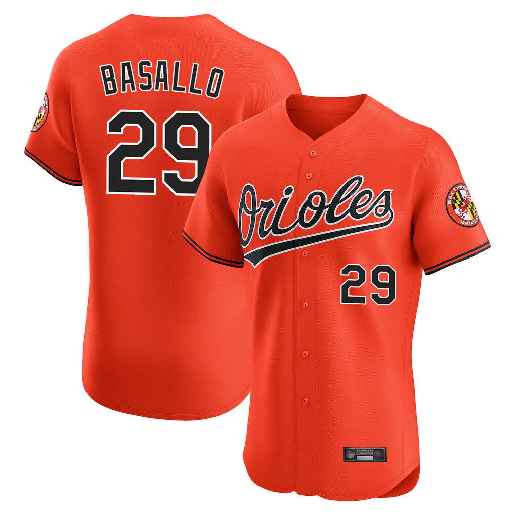 Baltimore Orioles #29 Samuel Basallo Player Orange CONTON Limited Elite Home Game Stitched Jerseys