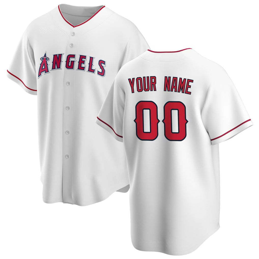 Custom Los Angeles Angels White CONTON Home Replica Jersey
