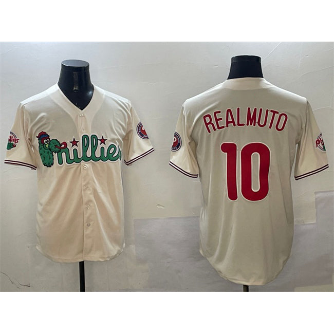 Philadelphia Phillies #10 J.T. Realmuto Cream CONTON Phanatic Limited Stitched Jersey