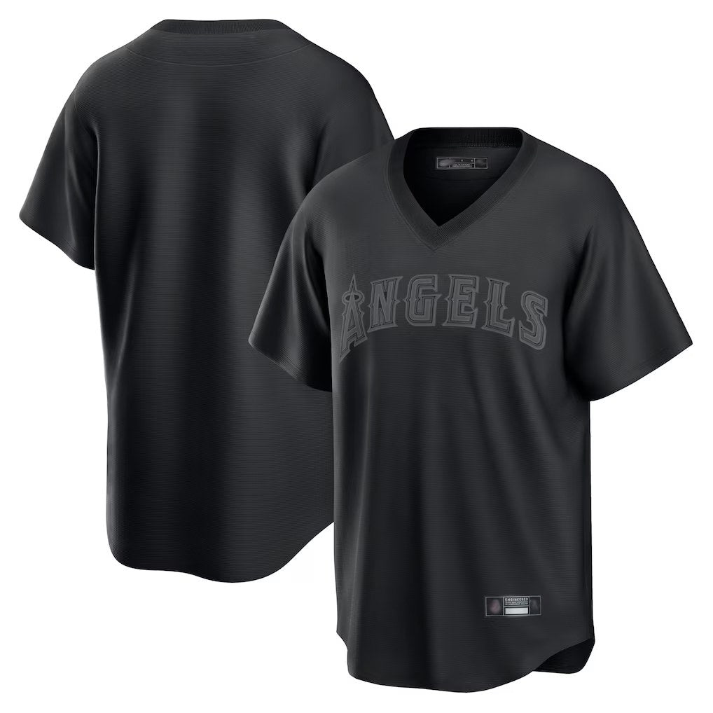 Los Angeles Angels Blank Player Black CONTON Pitch Fashion T-shirt Stitched Jerseys
