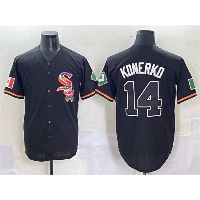 Chicago White Sox #14 Paul Konerko Black CONTON Mexico Limited Stitched Jersey