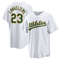 Oakland Athletics #23 Shea Langeliers White CONTON Home Replica Jersey