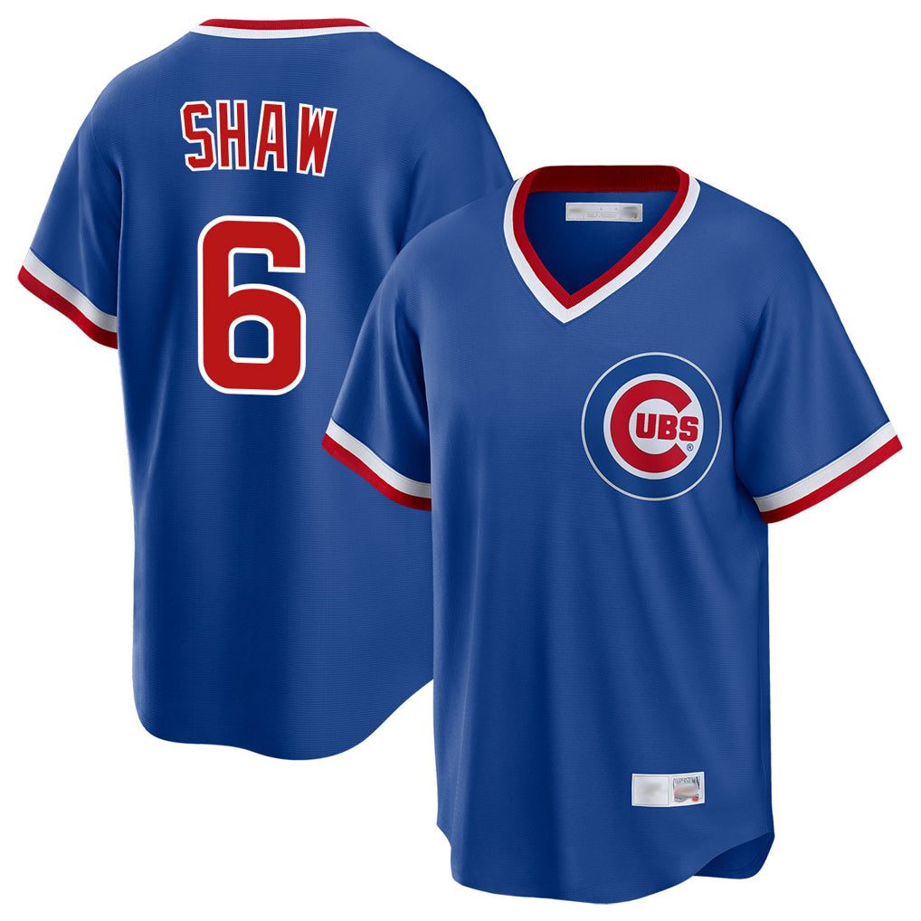 Chicago Cubs #6 Matt Shaw Player Royal CONTON T-shirt Cooperstown Collection Limited Stitched Jerseys