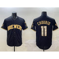 Milwaukee Brewers #11 Jackson Chourio Black Gold CONTON With Home Patch Limited Stitched Jersey