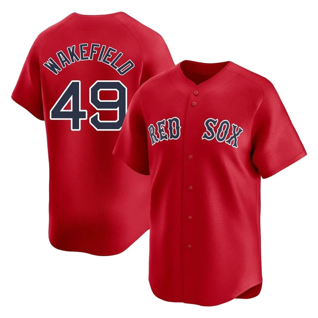 Boston Red Sox #49 Tim Wakefield Player Red CONTON Limited Home Game Stitched Jerseys1
