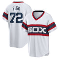 Chicago White Sox #72 Carlton Fisk White CONTON Home Cooperstown Collection Team Player Jersey