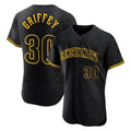 Cincinnati Reds #30 Ken Griffey Player Black CONTON Snake Skin City Limited Elite Home Stitched Jerseys