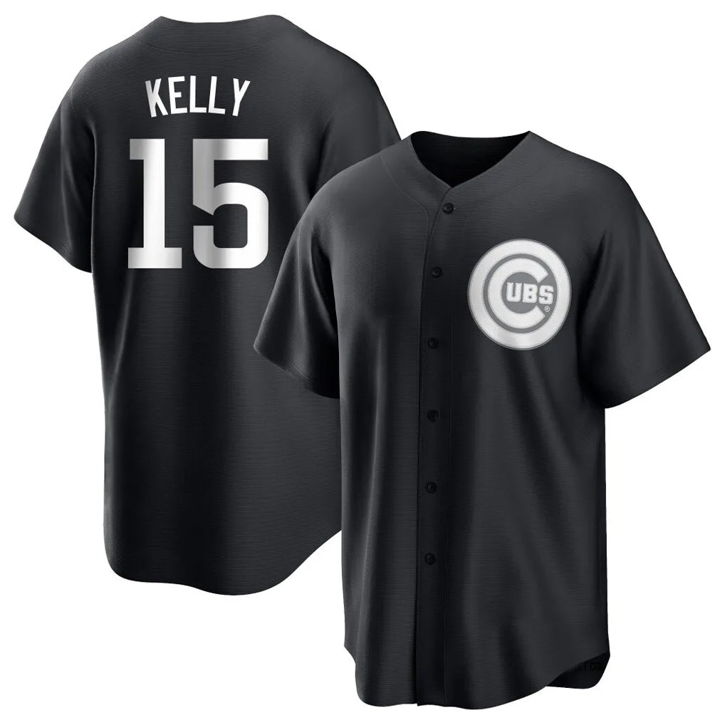 Chicago Cubs #15 Carson Kelly Player Black CONTON Game Stitched Jerseys