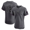 New York Mets #12 Francisco Lindor Gray CONTON City Connect Elite Jersey