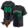 Custom Houston Astros Mexico Texas Black CONTON Patch Vapor Premier Limited Jersey V3 ¨C All Stitched