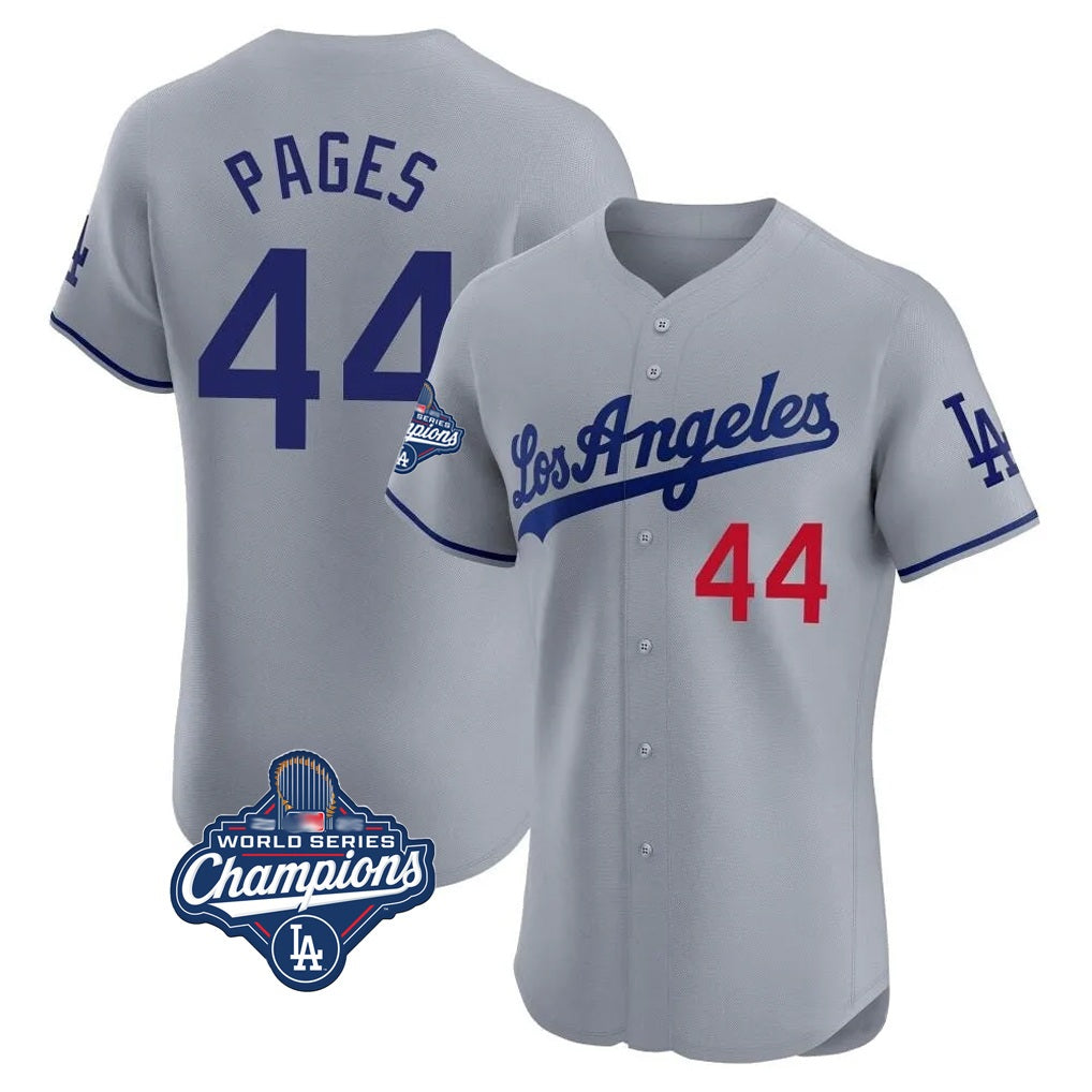 Los Angeles Dodgers #44 Andy Pages Player Gray CONTON World Series Meet Limited Elite Home Stitched Jerseys