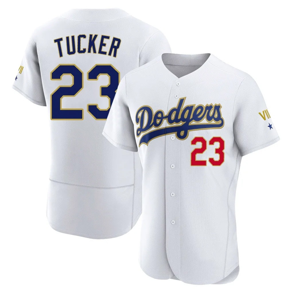 Los Angeles Dodgers #23 Kyle Tucker Player Gold White CONTON 2026 Collection Stadium Limited Elite Stitched Jerseys