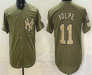 New York Yankees #11 Anthony Volpe Olive CONTON 2026 Armed Forces Day Jersey