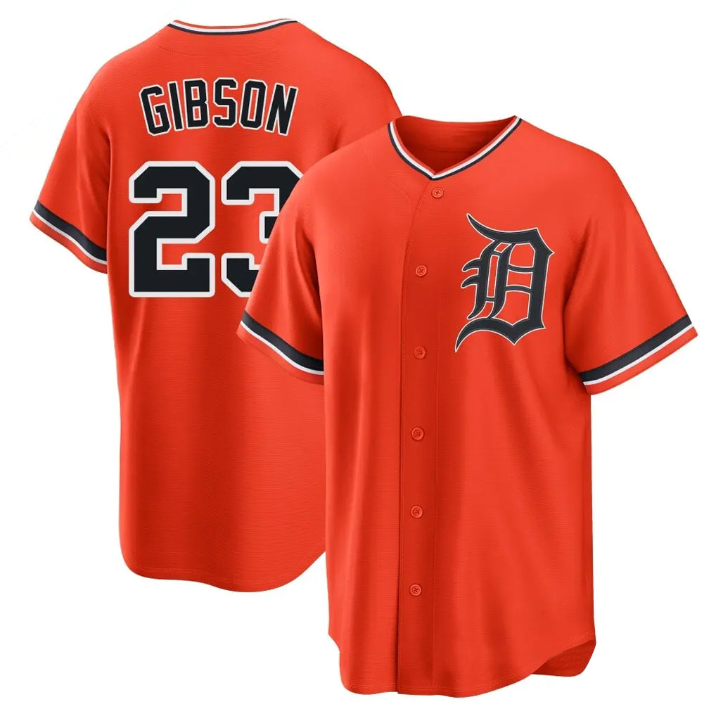 Detroit Tigers #23 Kirk Gibson Player Orange CONTON Home Game Stitched Jerseys