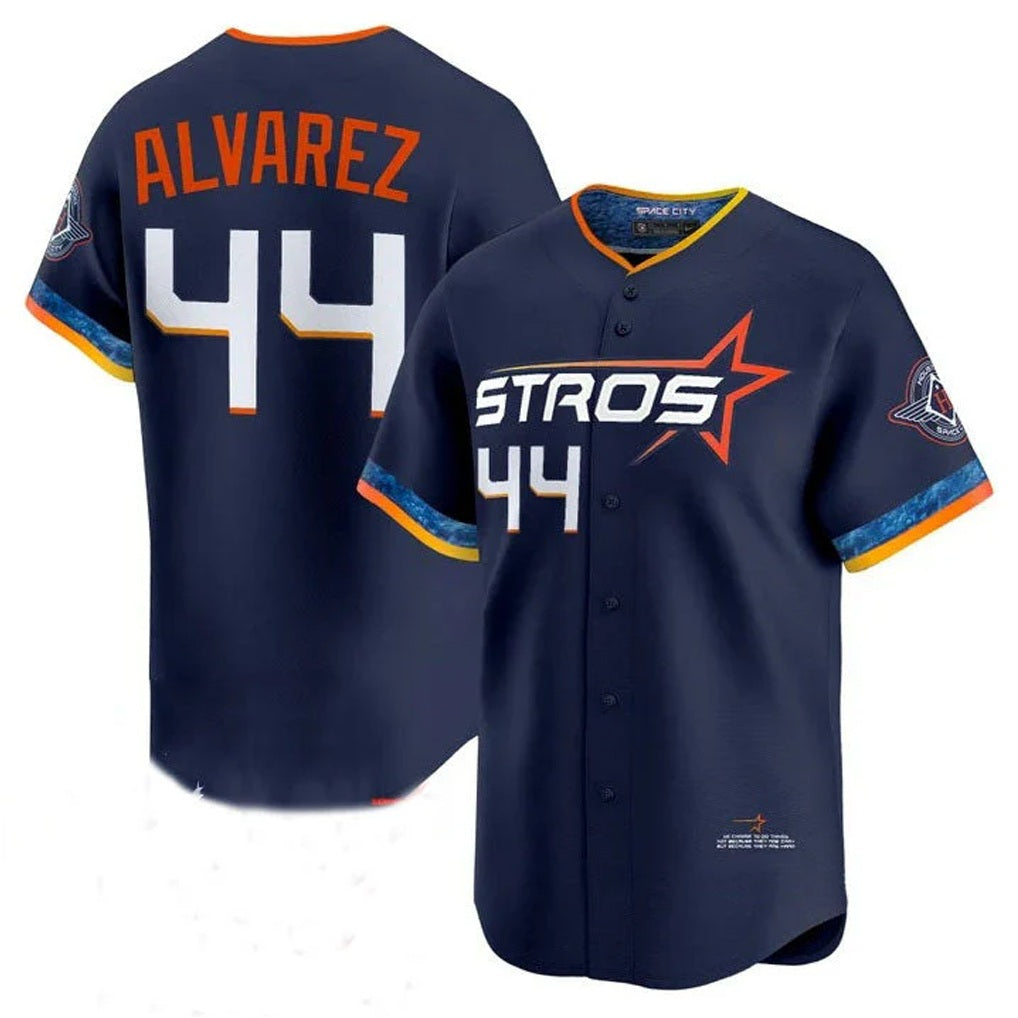 Houston Astros #44 Yordan Alvarez Player Navy CONTON City Connect Limited Home Stitched Jerseys