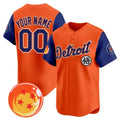 Custom Detroit Tigers x Dragon Ball Royal Orange CONTON Vapor Premier Limited Jersey - All Stitched