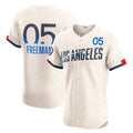 Los Angeles Dodgers #5 Freddie Freeman Cream CONTON City Connect Elite Jersey