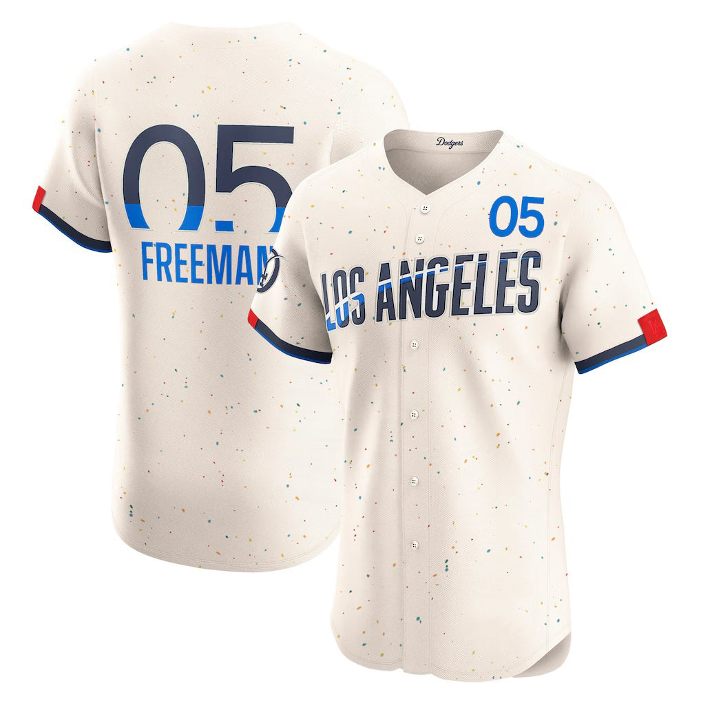 Los Angeles Dodgers #5 Freddie Freeman Cream CONTON City Connect Elite Jersey