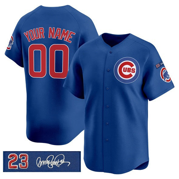 Custom Chicago Cubs Active Player Royal CONTON 'Ryne Sandberg Tribute' Vapor Limited V3 Stitched Jersey