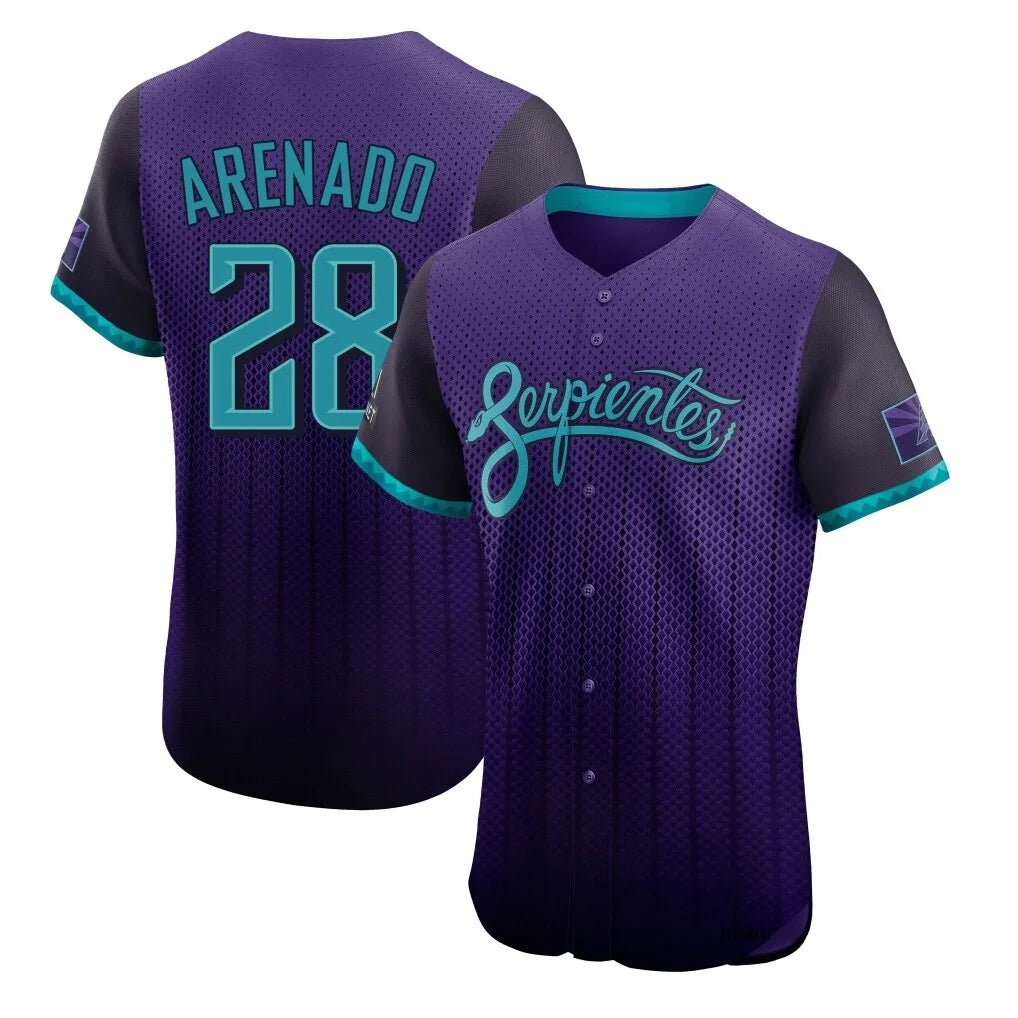 Arizona Diamondbacks #28 Nolan Arenado Player Purple CONTON City Connect Limited Elite Home Game Stitched Jerseys