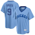Chicago Cubs #9 Miguel Amaya Player Blue CONTON T-shirt Cooperstown Collection Limited Stitched Jerseys