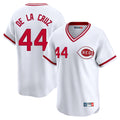 Cincinnati Reds #44 Elly De La Cruz Player White CONTON Cooperstown Collection Limited T-shirt Home Stitched Jerseys