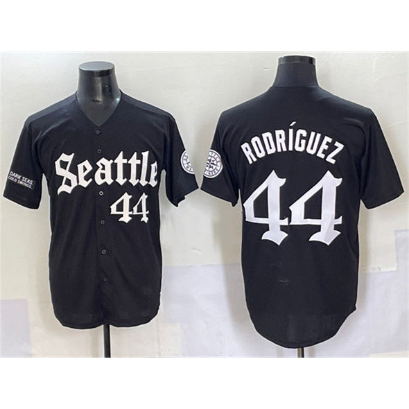 Seattle Mariners #44 Julio Rodr¨ªguez Black CONTON 'Deep Sea Gothic Edition' Vapor Premier Limited Stitched Jersey