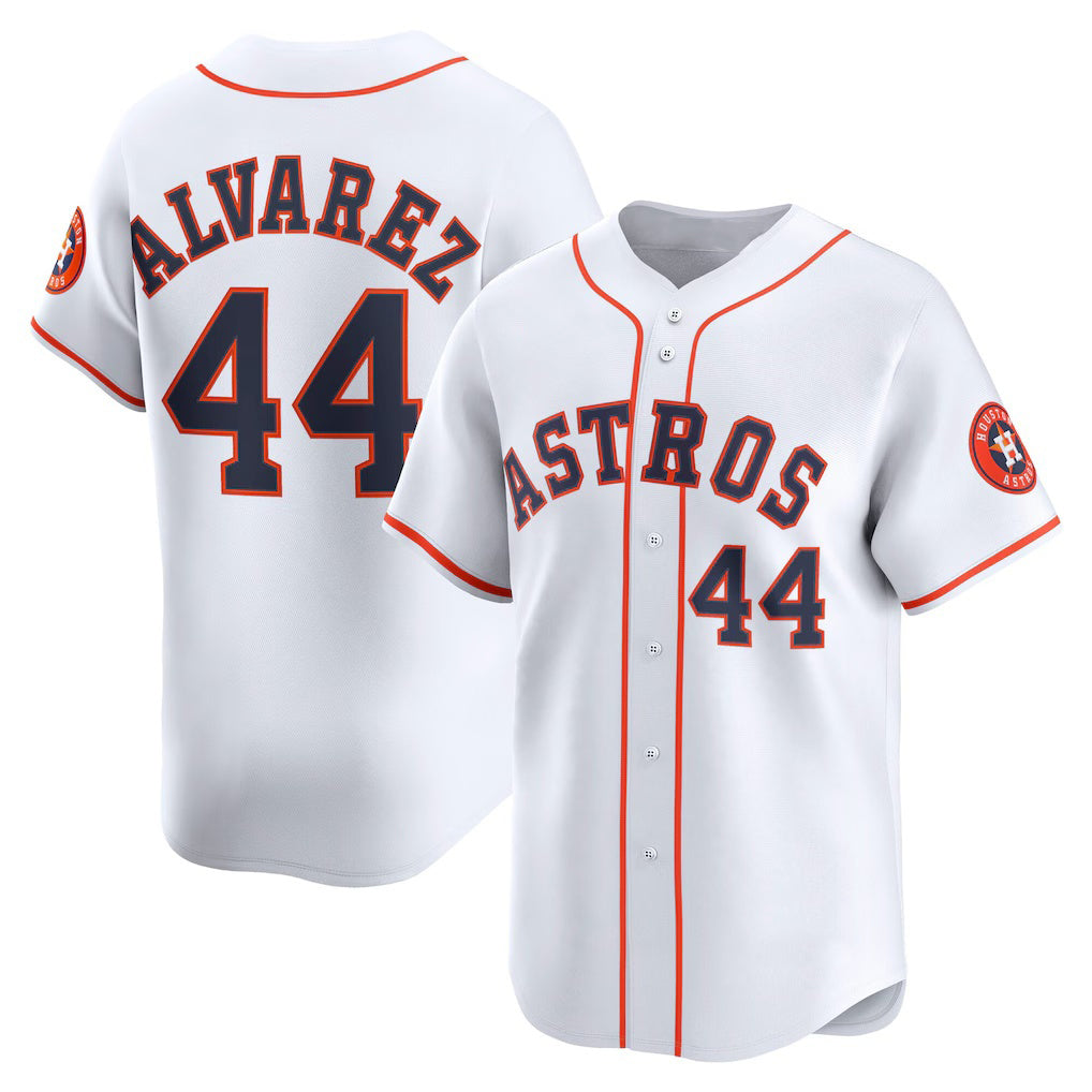 Houston Astros #44 Yordan Alvarez White CONTON Home Limited Player Jersey