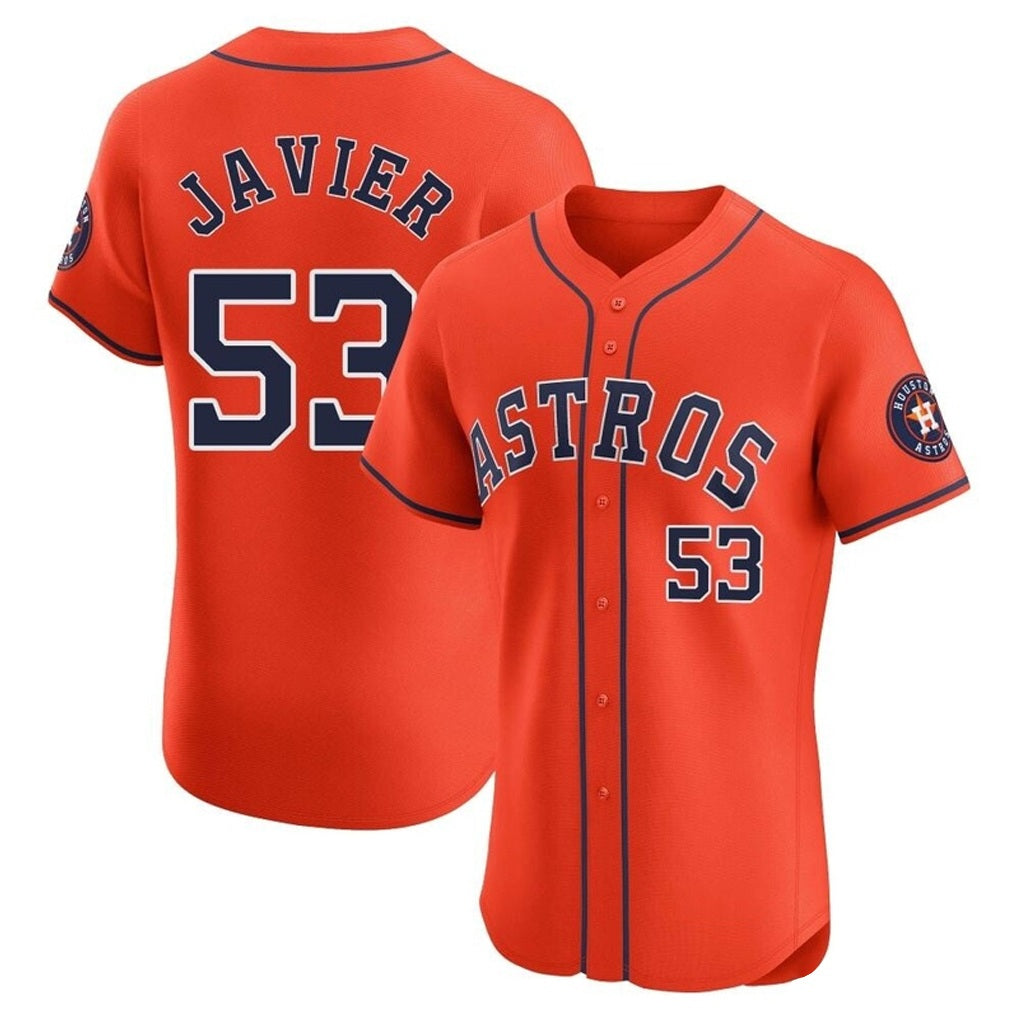 Houston Astros #53 Cristian Javier Player Orange CONTON Home Limited Elite Stitched Jerseys