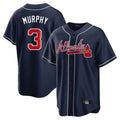 Atlanta Braves #3 Dale Murphy Player Navy CONTON Home Game Stitched Jerseys