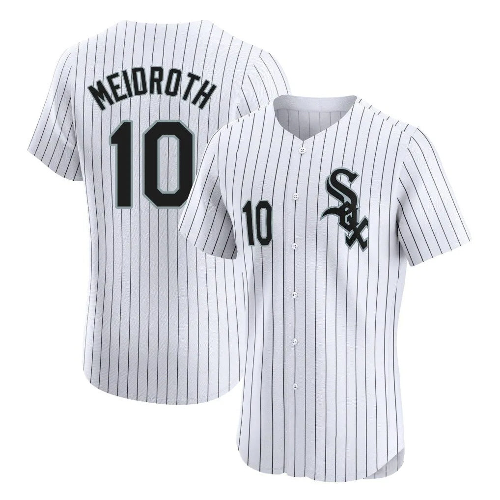 Chicago White Sox #10 Chase Meidroth Player White CONTON Stripe Limited Elite Home Stitched Jerseys
