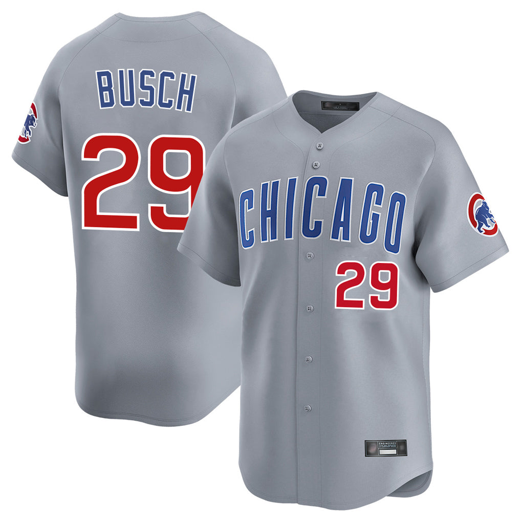 Chicago Cubs #29 Michael Busch Player Gray CONTON Road Limited Home Stitched Jerseys