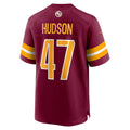 W.Commanders #47 Khaleke Hudson Burgundy CONTON Game Jersey