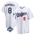 Los Angeles Dodgers #8 Enrique Hern¨¢ndez Player Gold White CONTON World Series Meet 2026 Collection Stadium Limited Stitched Jerseys