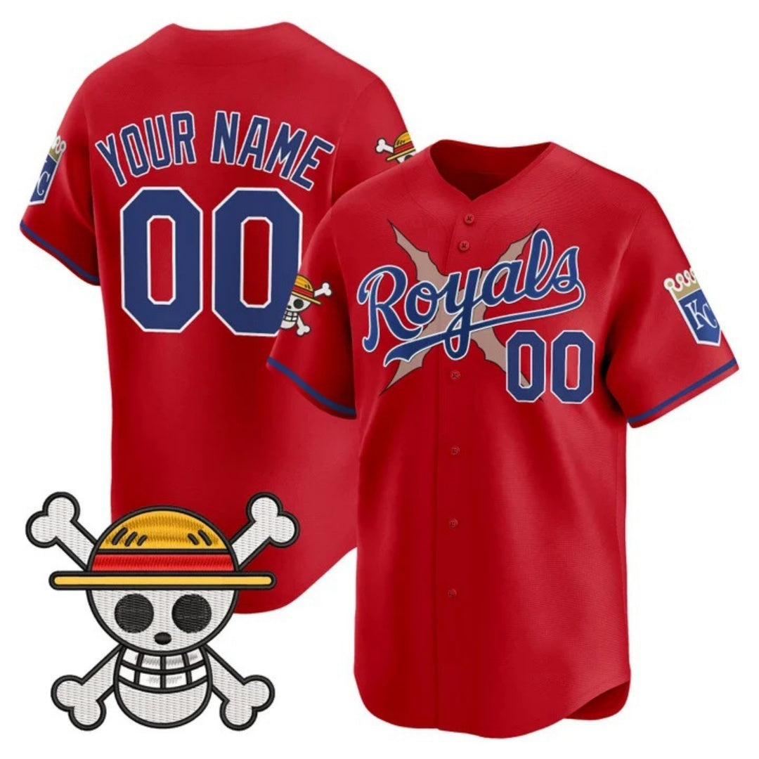 Custom Kansas City Royals x One Piece Red CONTON Vapor Premier Limited Jersey - Stitched