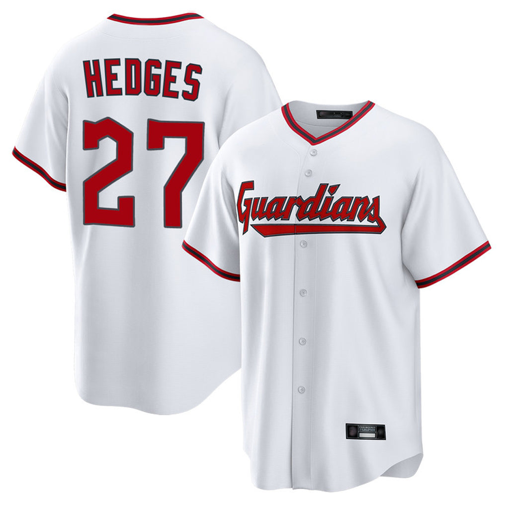Cleveland Guardians #27 Austin Hedges Player White CONTON Game Home Stitched Jerseys