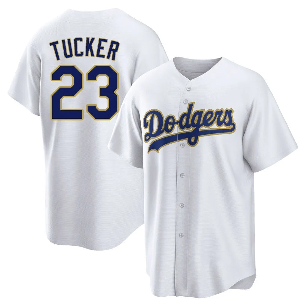 Los Angeles Dodgers #23 Kyle Tucker Player Gold White CONTON 2026 Collection Stadium Game Stitched Jerseys