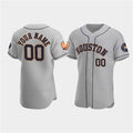 Custom Houston Astros Active Player Gray CONTON 60th Anniversary Flex Base Stitched Jersey