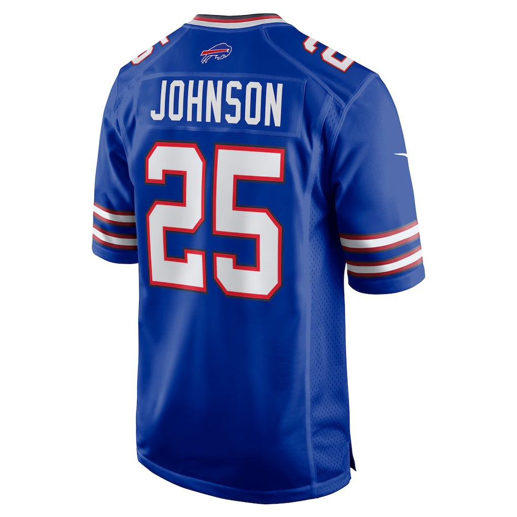 B.Bills #25 Ty Johnson Royal CONTON Team Game Jersey