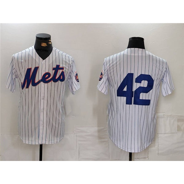 New York Mets #42 Jackie Robinson White CONTON Cool Base Stitched Jersey