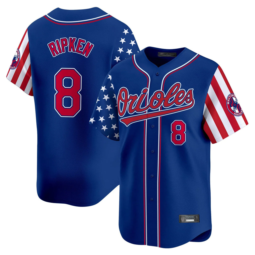 Baltimore Orioles #8 Cal Ripken Player Royal CONTON Independence Day Vapor Premier Limited Home Game Stitched Jerseys